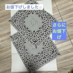 綿レース　座布団＆クッションカバー２枚