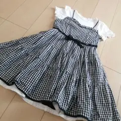 シャーリーテンプル好きな方も。メゾピアノ　ギンガムチェックワンピース