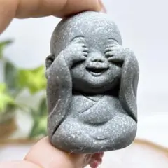 【天然石】青砂石 ミニお地蔵さま置き物