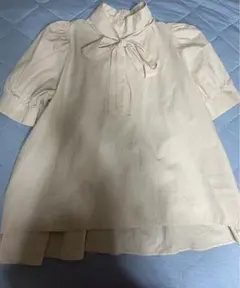 miele リボンパフ袖ブラウス　ベージュ