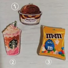 チャーム　アイス　お菓子　チョコ　ストラップ　ジャラジャラキーホルダー