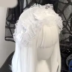 ヘッドドレス リボン 白 ホワイト