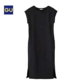 gu フレンチスリーブロングTTS ブラック M 黒