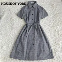 HOUSE OF YORK ギンガムチェック　シャツワンピース　日本製