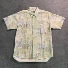 【Japanese Vintage】総柄シャツ レトロ 古着usedSM58