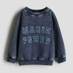 【H&M】アップリケコットンスウェットシャツ 90