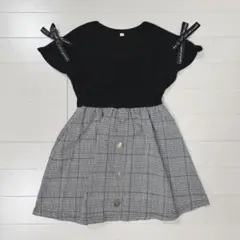 CUTE❤︎LOVE 半袖ワンピース　ワンピース　ブラック　120