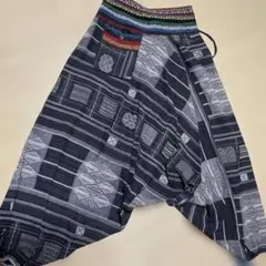 幾何学模様 サルエルパンツ　Lサイズ 男女兼用