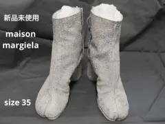 maison margiela 足袋ブーツ 新品 ペイントシルバー　グリッター