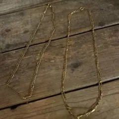 vintage 18KGPゴールドチェーンネックレス2本セット 1997年 刻印