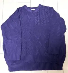 AMERICAN HOLIC ケーブルニット フィッシャーマンニット 紫 原色