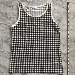 ange d'argent チェック柄タンクトップ