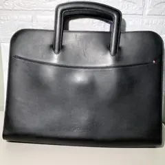 【美品】エス・テー・デュポン　カーボンレザー　ブリーフケース　A4収納可能 美品】エス・テー・デュポン カーボンレザー ブリーフケース A4
