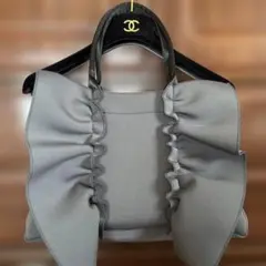 ❤️ピンクトリック❤️フリルバッグ 大きいサイズ　グレー ２WAY 新品