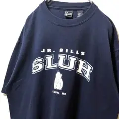 ギアフォースポーツ JRビルズSLUH ロゴ Tシャツ ネイビー紺色 L古着