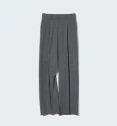 タックワイドパンツ（チェック・丈標準68～70cm）　ユニクロ　レディース