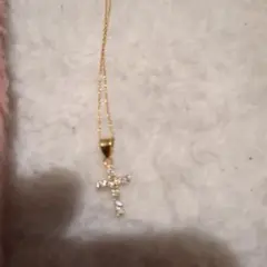 ※ゲリラセール※18k 地金 ネックレス リバーシブル 天然ダイヤモンド クロス