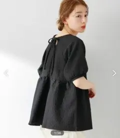 URBAN RESEARCH Sonny Label 半袖 シャツ リボン 黒