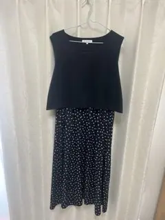 GLOBAL WORK ノースリーブドット柄ワンピース L