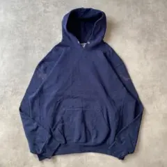 ラッセルアスレチック パーカー スウェット 無地 古着 2XL 紺 12591