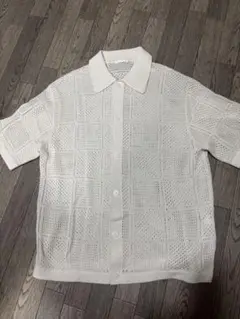 GUホワイト メッシュカーディガン Sサイズ