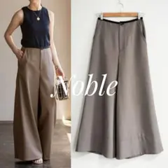 美品 Noble エステルスラブステッチバギーパンツ ブラウン 36