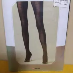 福助 M-L 30デニール セピア グレー シャドウ タイル柄 ストッキング