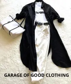 GARAGE OF GOOD CLOTHING 長袖リネンロングシャツ黒洗濯可