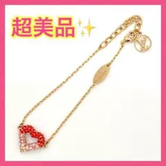 【美品‼︎】ルイヴィトン LV&Vストラス ハートブレスレット モノグラム 冬■