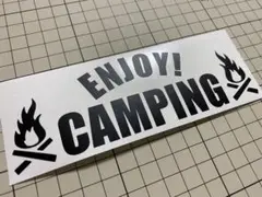 焚き火エンジョイキャンピングカッティングステッカー カラー変更可能