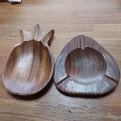 木製パイナップル＆三角小物入れセット