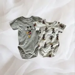 Ｈ&Mミッキーマウスロンパース2枚セット