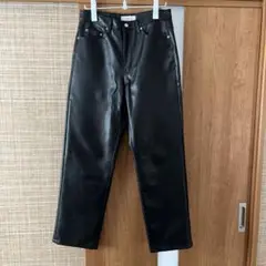 Dunst 韓国 ワイドシルエット ヴィーガン レザーパンツ