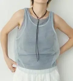 hunch チュール レイヤード リブ タンクトップ