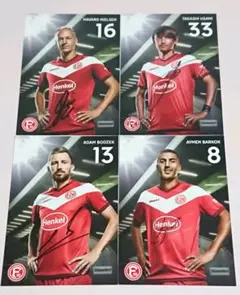 2018-2019 デュッセルドルフ 直筆サイン入りオートグラフカード 4枚