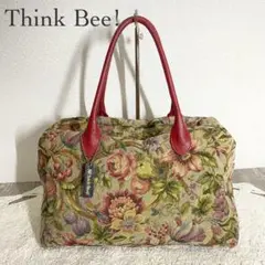 Think Bee! シンクビー 花柄ボストンバッグ ゴブラン織り