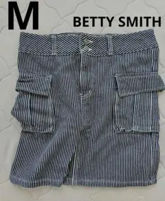 春コーデ【BETTY SMITH】膝上カーゴスカートMヒッコリー美品