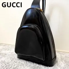 GUCCI グッチ エナメル ショルダーバッグ ボディバッグ ブラック