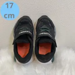 美品✨️ 瞬足 キッズランニングシューズ BLACK 17cm 幅広 ワイドサイズ