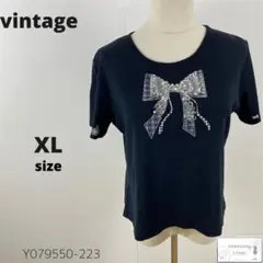 訳あり ヴィンテージ トップス Tシャツ カットソー 半袖 ビックリボン