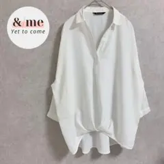 美品　ラグアウト　しまむら　長袖スキッパーシャツ　裾タック　ドロップショルダー
