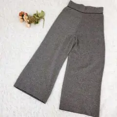 ★NARACAMICIE★ナラカミーチェ ニットワイドパンツ【S】総柄 ウール混