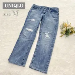 美品✨️【ユニクロ】UNIQLO メンズ スリムフィットジーンズ ダメージ M