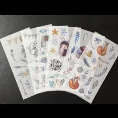 905 冬/動物/ガーデン/シール/コラージュ素材/雑貨