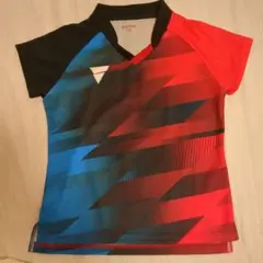 VICTAS 半袖シャツ 青 赤