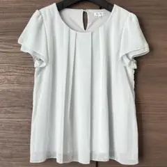 スーツカンパニー　袖ティアードシフォンブラウス　とろみ素材