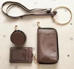 長財布＋定期券ケース＋エコバッグ入りポーチ 便利な3点セット 小物収納