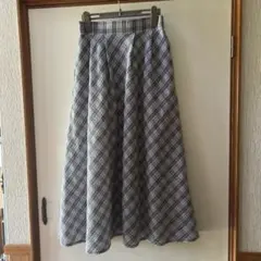 グランドクルーJPロングスカート ポケット2つ　チェック　白黒