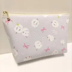 ふわたまシマエナガ ハンドメイド ポーチ 化粧ポーチ ファスナーポーチ 小鳥