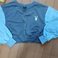 PLAYBOY トレーナー 150サイズ グレー/ライトブルー